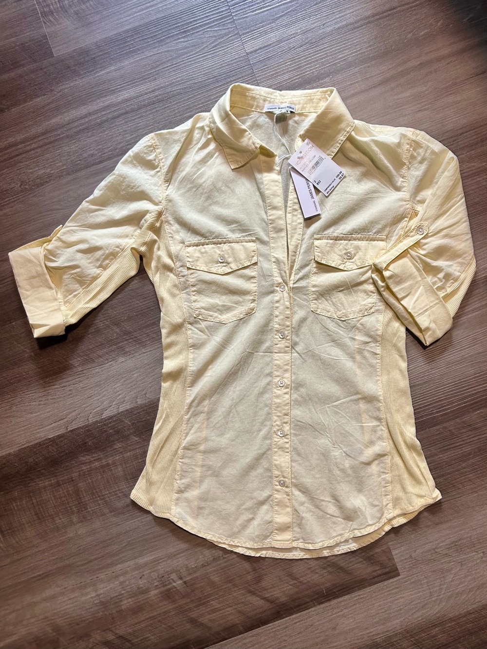 James Perse Light Yellow Button Down Shirt